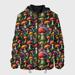 Красные мухоморы в лесу паттерн – Мужская куртка 3D с принтом купить со скидкой в -10%