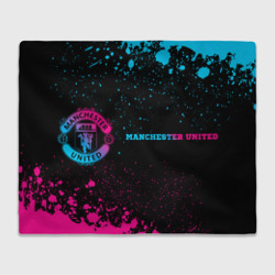 Плед 3D Manchester United - neon gradient по-горизонтали