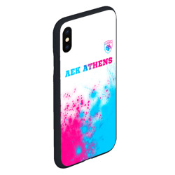 Чехол для iPhone XS Max матовый AEK Athens neon gradient style посередине - фото 2