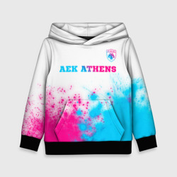 Детская толстовка 3D AEK Athens neon gradient style посередине