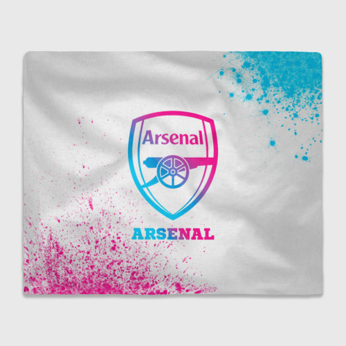 Плед 3D Arsenal neon gradient style, цвет 3D (велсофт)