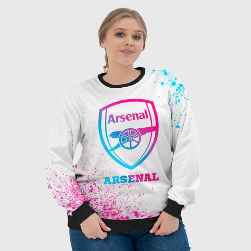 Женский свитшот 3D Arsenal neon gradient style, цвет 3D печать - фото 6