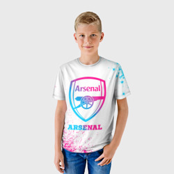 Детская футболка 3D Arsenal neon gradient style - фото 2