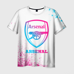 Мужская футболка 3D Arsenal neon gradient style