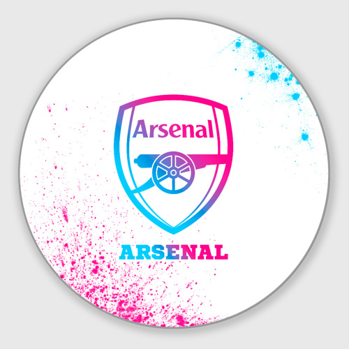 Круглый коврик для мышки Arsenal neon gradient style