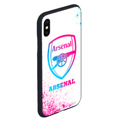 Чехол для iPhone XS Max матовый Arsenal neon gradient style - фото 2