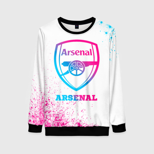 Женский свитшот 3D Arsenal neon gradient style, цвет 3D печать