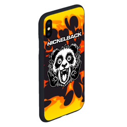 Чехол для iPhone XS Max матовый Nickelback рок панда и огонь - фото 2