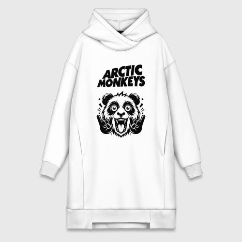 Платье-худи хлопок Arctic Monkeys - rock panda, цвет белый