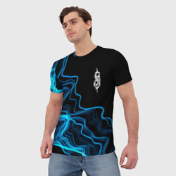 Мужская футболка 3D Slipknot sound wave - фото 2