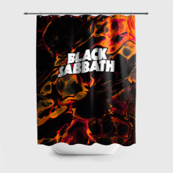 Штора 3D для ванной Black Sabbath red lava
