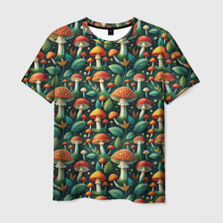 Дикие грибы лесные мухоморы  – Мужская футболка 3D с принтом купить со скидкой в -26%