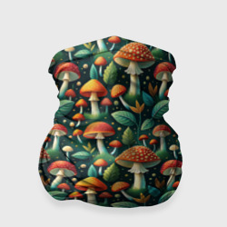 Дикие грибы лесные мухоморы  – Бандана-труба 3D с принтом купить