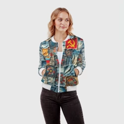 Женский бомбер 3D Ретро пэчворк СССР - фото 2