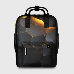 Разлом черных плит и оранжевая  лава – Женский рюкзак 3D с принтом купить