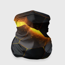 Разлом черных плит и оранжевая  лава – Бандана-труба 3D с принтом купить