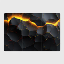Разлом черных плит и оранжевая  лава – Магнитный плакат 3Х2 с принтом купить