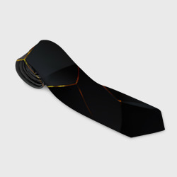Разлом черных плит и оранжевая  лава – Галстук 3D с принтом купить