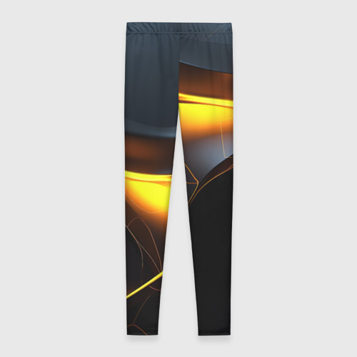 Леггинсы 3D Разлом черных  плит и оранжевая лава, цвет 3D печать - фото 2