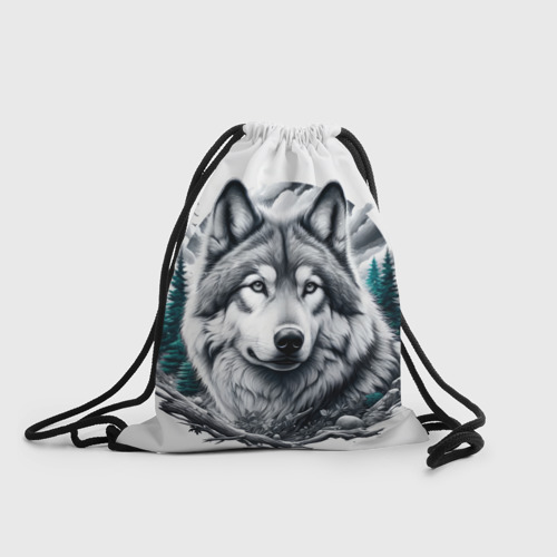 Рюкзак-мешок 3D Волк и природа
