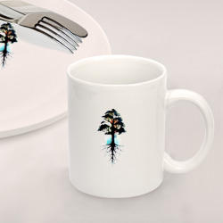Набор: тарелка кружка с принтом Дерево с корнями для любого человека, вид спереди №2. Цвет основы: белый