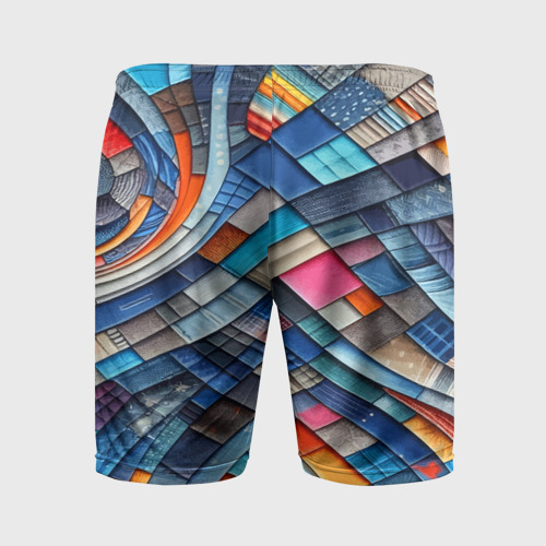 Мужские шорты спортивные Абстрактный авангардный пэчворк - нейросеть, цвет 3D печать - фото 2