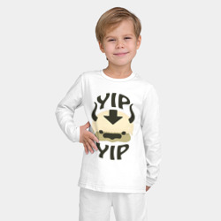 Пижама с принтом Аватар Легенда об Аанге Аппа для ребенка, вид на модели спереди №2. Цвет основы: белый