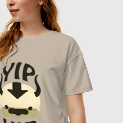 Женская футболка хлопок Oversize Аватар Легенда об Аанге Аппа - фото 2