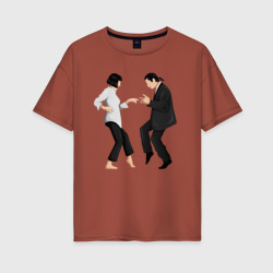 Женская футболка хлопок Oversize Криминальное чтиво танец