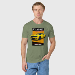 Мужская футболка хлопок Спорткар Chevrolet Camaro - фото 2