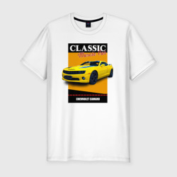Мужская футболка хлопок Slim Спорткар Chevrolet Camaro