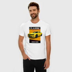 Мужская футболка хлопок Slim Спорткар Chevrolet Camaro - фото 2