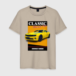 Мужская футболка хлопок Спорткар Chevrolet Camaro