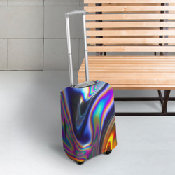 Чехол для чемодана 3D Абстрактный разноцветный жидкий металл - фото 2