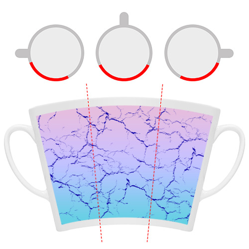 Кружка Латте Текстура трещин на розово-голубом - фото 6