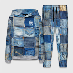 Patchwork - New York yankees baseball team – Женский костюм с толстовкой 3D с принтом купить со скидкой в -25%