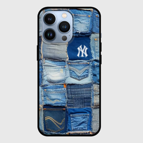 Чехол для iPhone 13 Pro с принтом Patchwork - New York yankees baseball team, вид спереди №1