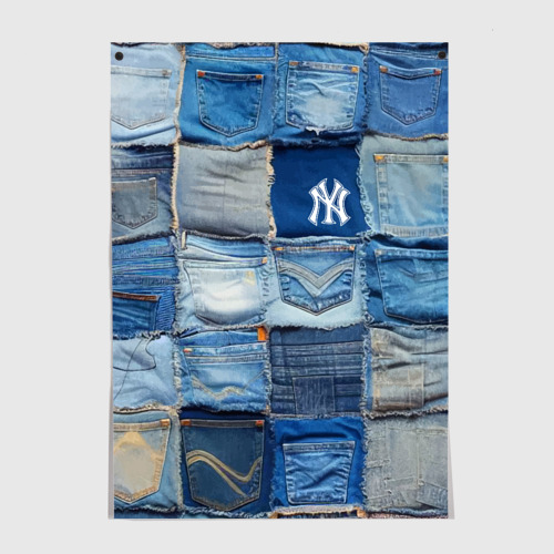 Постеры с принтом Patchwork - New York yankees baseball team, вид спереди №1
