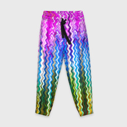 Детские брюки 3D Разноцветные волнистые  полосы