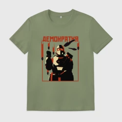 Мужская футболка хлопок Helldivers 2 - демократия