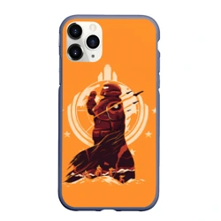 Чехол для iPhone 11 Pro Max матовый Адский десантник - Helldivers 2
