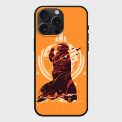 Чехол силиконовый для Apple iPhone 15 Pro Мax матовый Адский десантник -  Helldivers 2