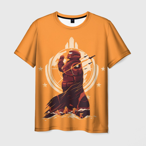 Мужская футболка с принтом Адский десантник -  Helldivers 2, вид спереди №1