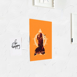 Постер с принтом Адский десантник -  Helldivers 2 для любого человека, вид спереди №3. Цвет основы: белый