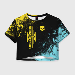 Женская футболка Crop-top 3D Logo skull Helldivers 2