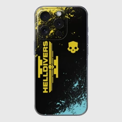 Чехол для iPhone 15 Pro силиконовый с защитой камеры Logo skull Helldivers 2