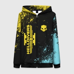 Женская толстовка 3D на молнии Logo skull Helldivers 2