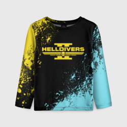 Детский лонгслив 3D Helldivers 2 logo yellow and blue splash