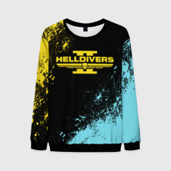 Мужской свитшот 3D Helldivers 2 logo yellow and blue splash