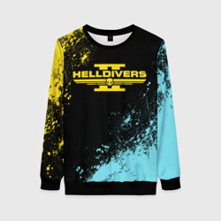 Женский свитшот 3D Helldivers 2 logo yellow and blue splash